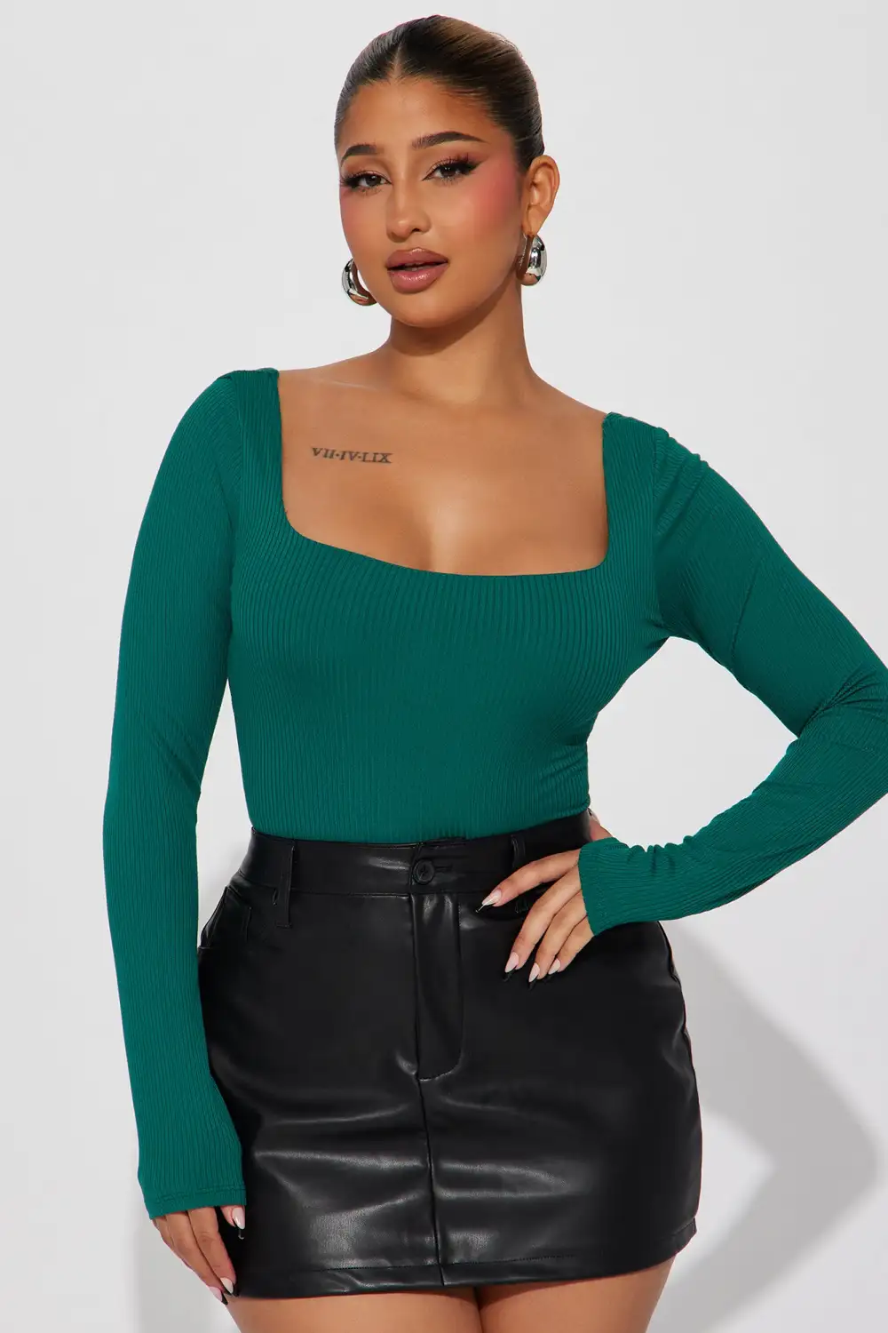 Irina Double Lined Bodysuit - Hunter