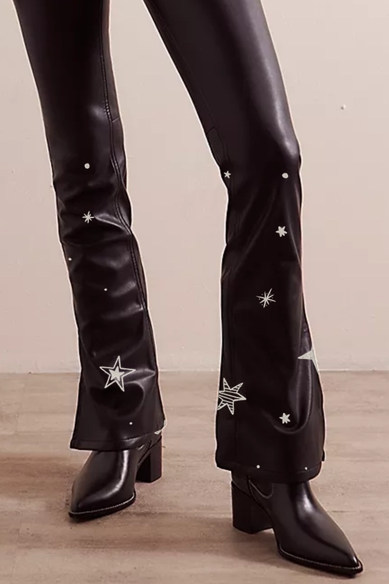 Faux Leather Flared Pants