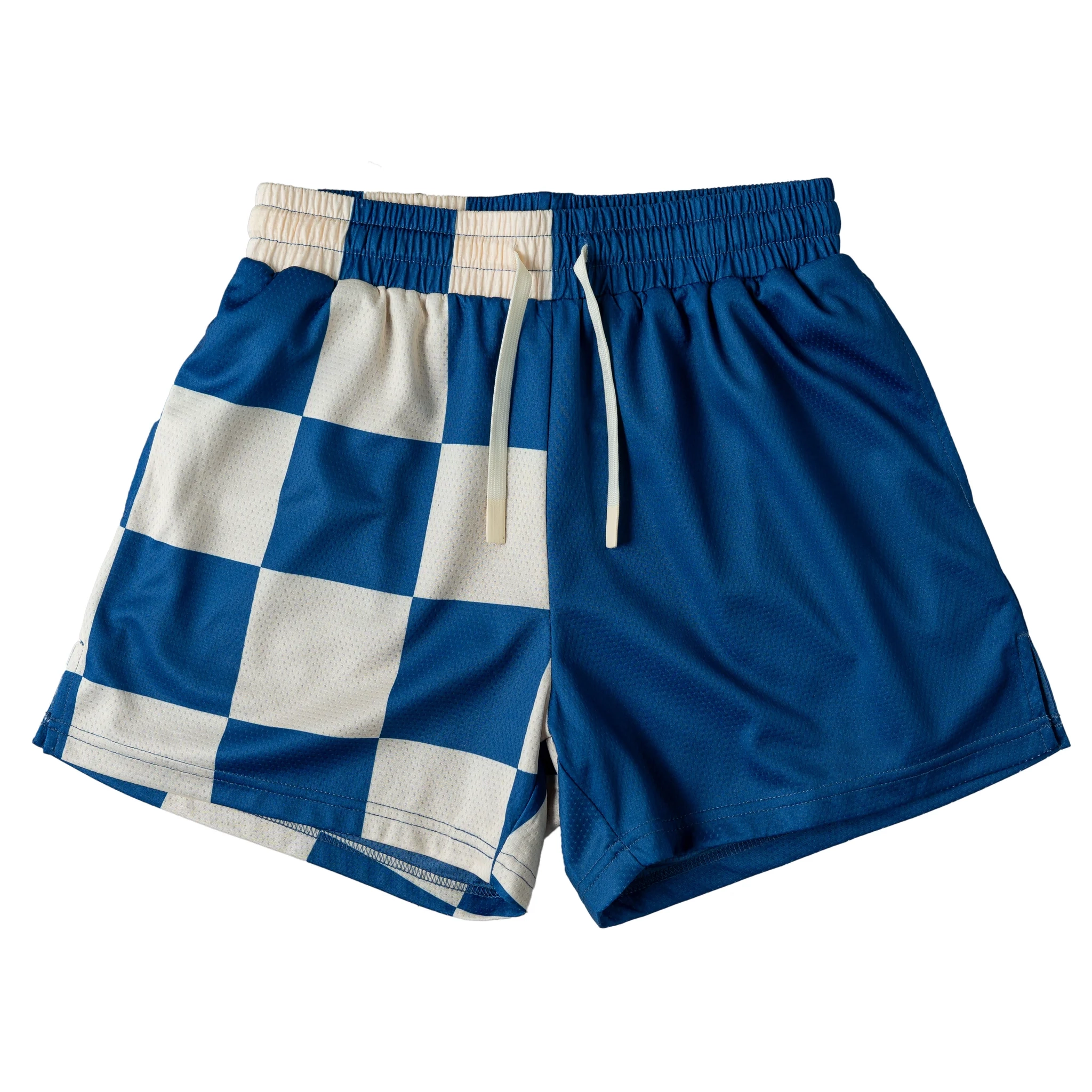 Solids 5 Pack - MUAY THAI SHORTS (MID THIGH CUT) CHECKER - PINK / CREAM