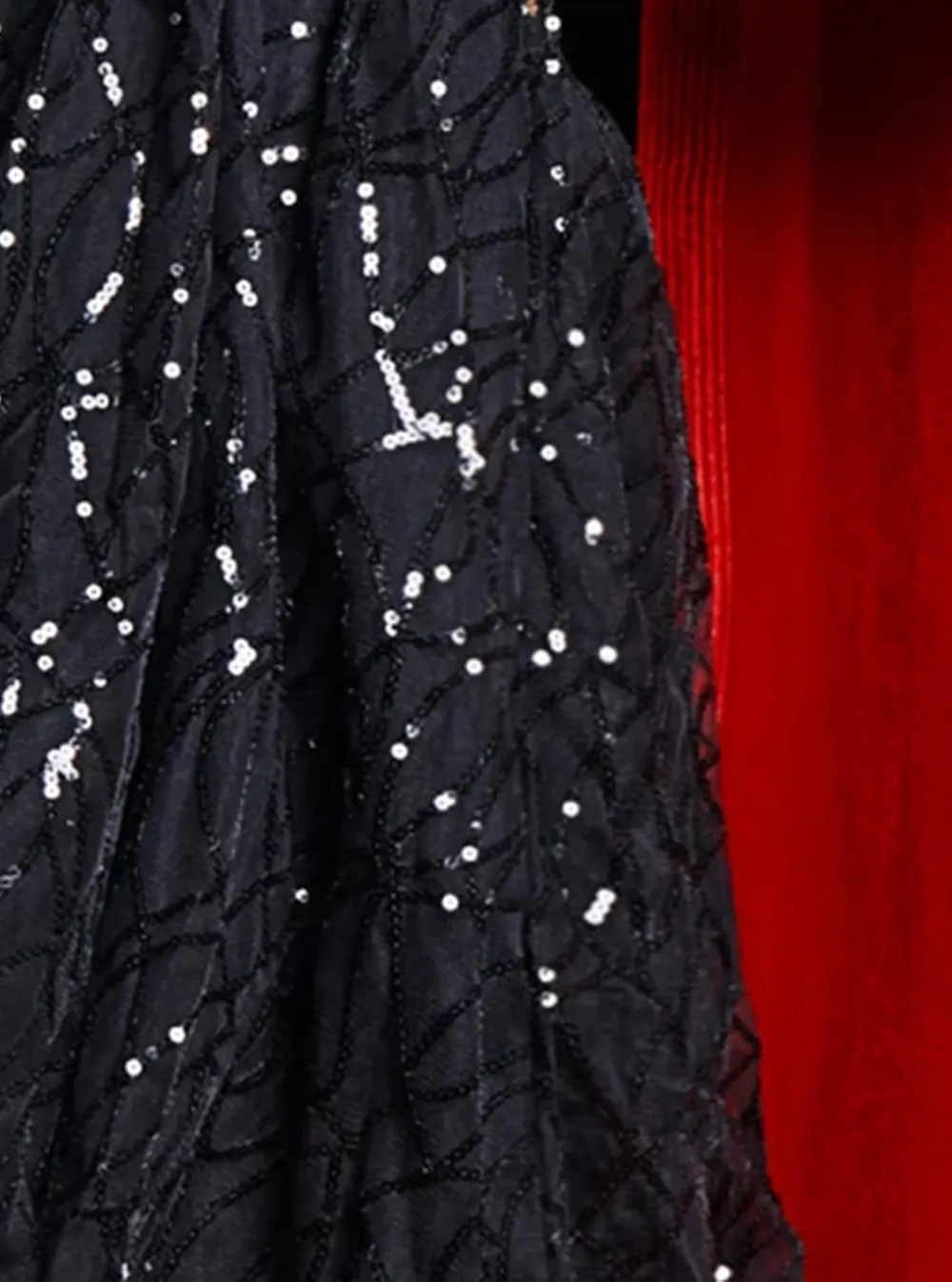 High Neck A-Line Sequin Black Homecoming Dress