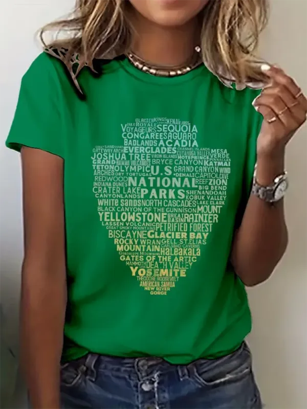 Woman'S National Parks Round-Nack Short Sleeve T-Shirt
