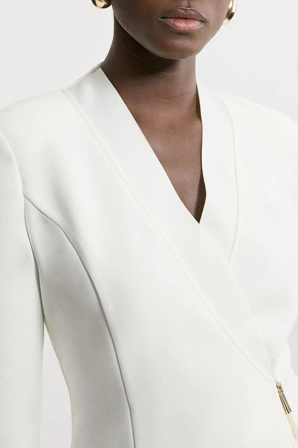 Knit Side Zip Longline Jacket