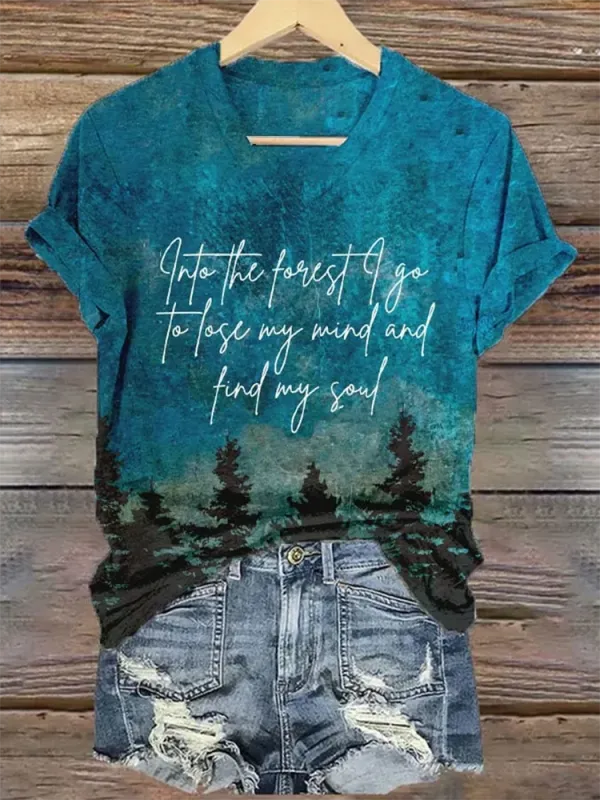 Woman'S Into The Forest I Go To Lose My Mind And Find My Soul V-Nack Short Sleeve T-Shirt