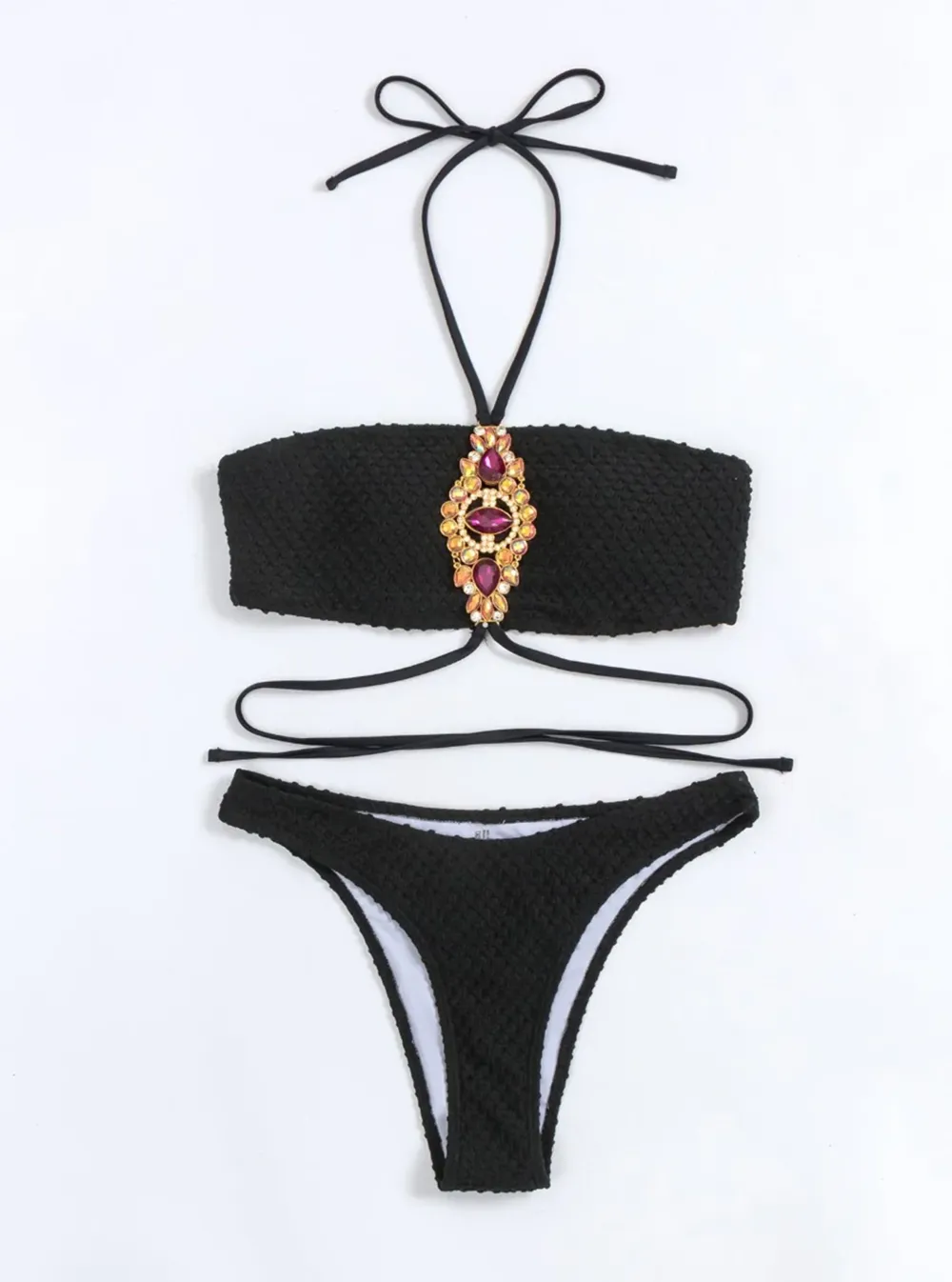 Colorful Large Diamond Chain Bikini Set