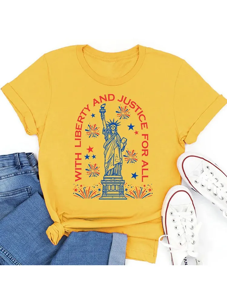 With Liberty And Justice For All Teacher T-Shirt