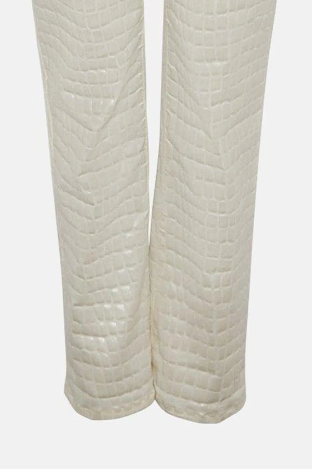 Mid Rise Straight Leg Croc Coated Trouser