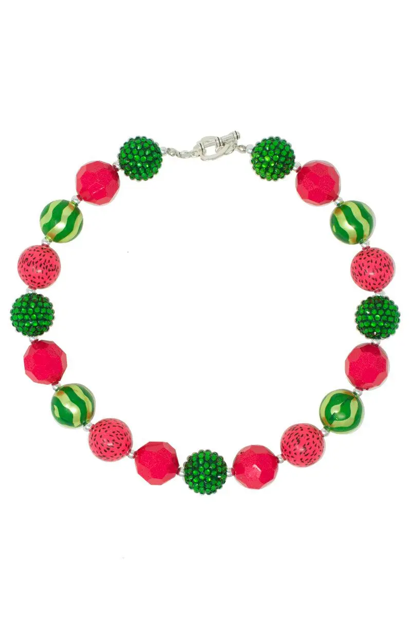 Pink & Green Watermelon Bubblegum Necklace