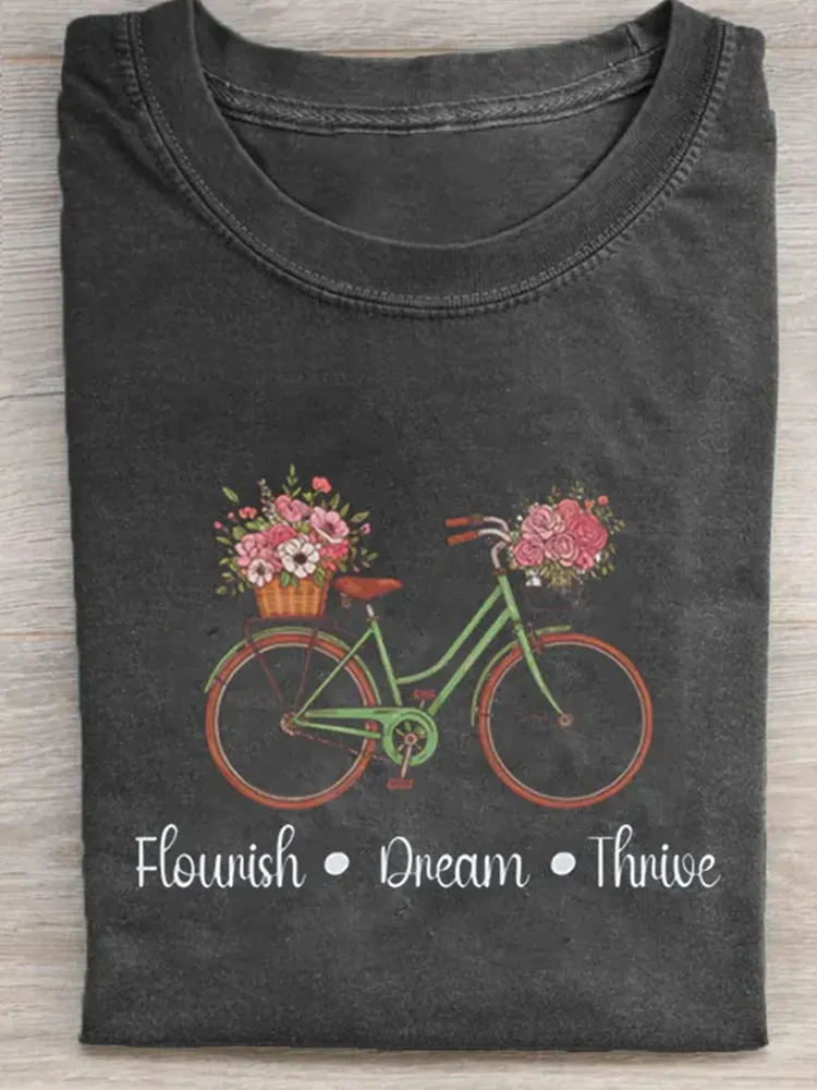 Flourish Dream Thrive Floral T-Shirt