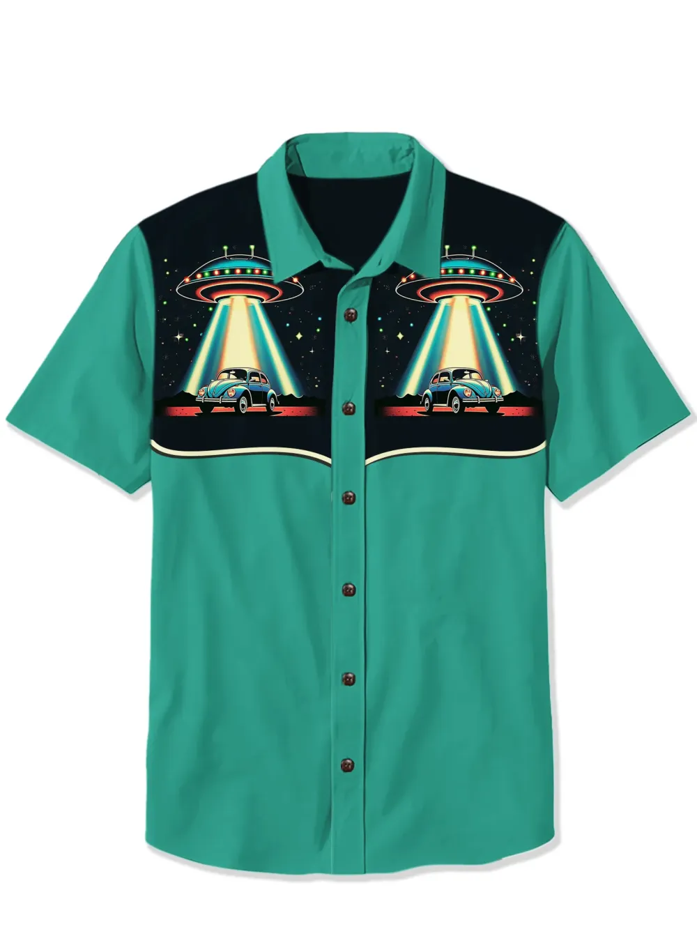 Western Retro Spaceship Car Shirt