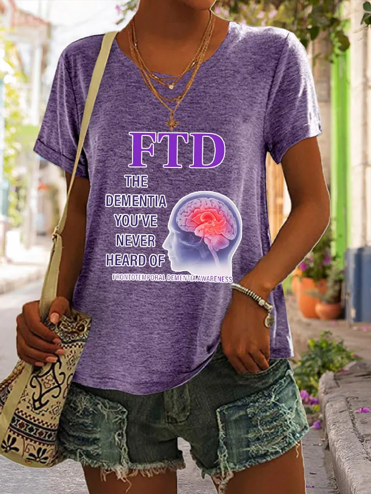 Women'S The Dementia You Are Never Heard Of Frontotemporal Dementia Awareness Short-Sleeved T-Shirt