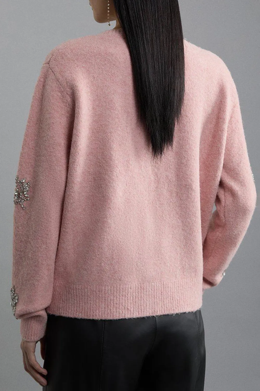 Wool Blend Embellished Cosy Knit Cardigan