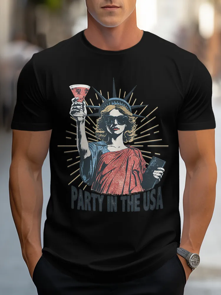 Man'S Party In The USA Round-Neck Short-Sleeved T-Shirt