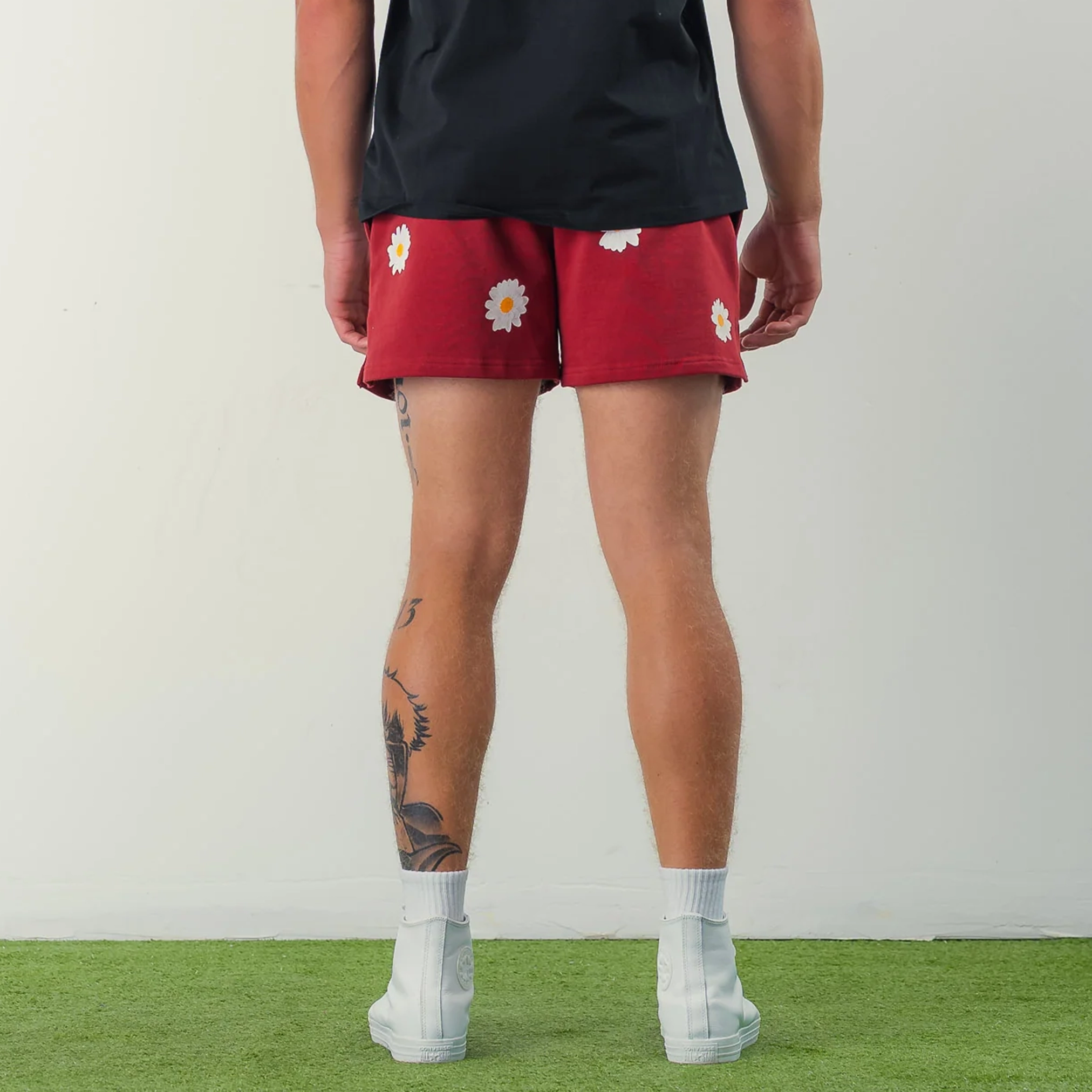 COTTON SHORTS (MID THIGH CUT) DAISY - MAROON