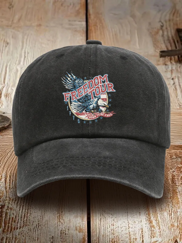 Freedom Tour Print Washed Baseball Cap