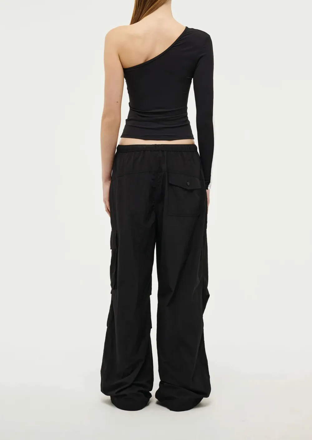 Asymmetric Black One Shoulder Top