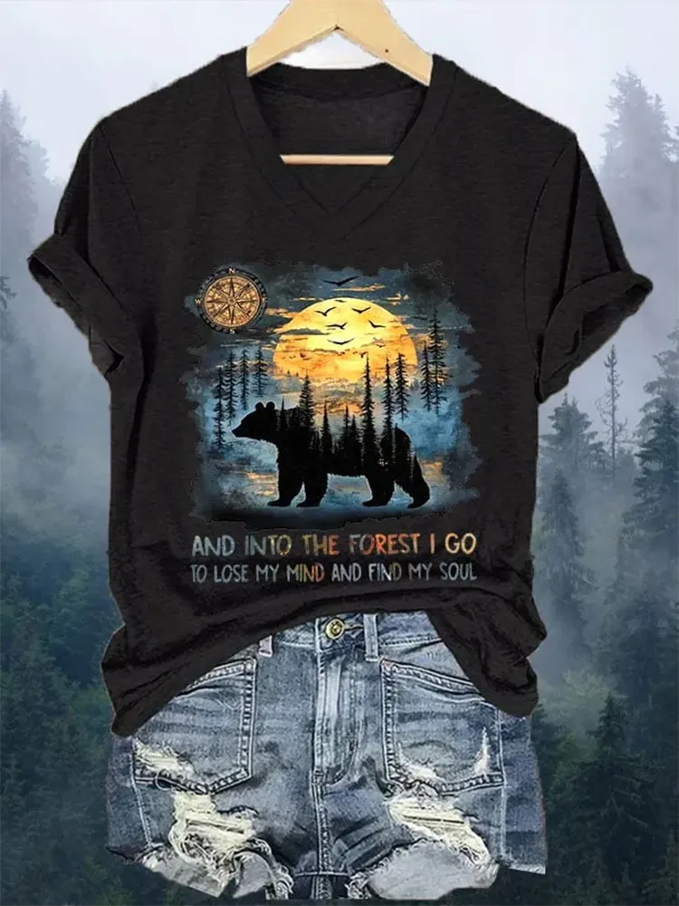 Women'S National Parks Print V-Neck T-Shirt
