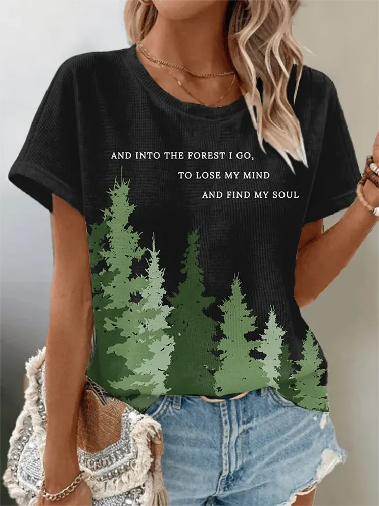 Women'S National Park Protection Waffle Crew Neck T-Shirt
