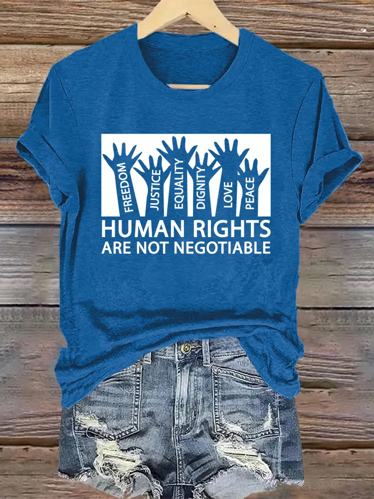 Woman'S Human Rights Are Not Negotiable Crew Neck Short Sleeve T-Shirt