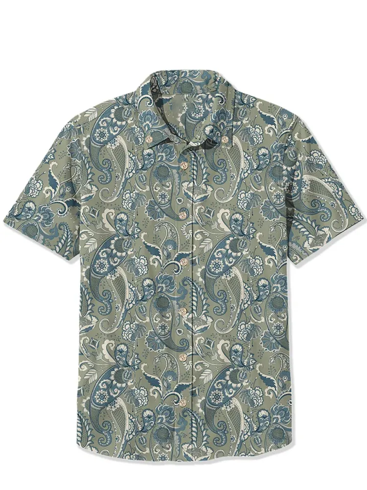 Western Plant Leaf Printed Shirt