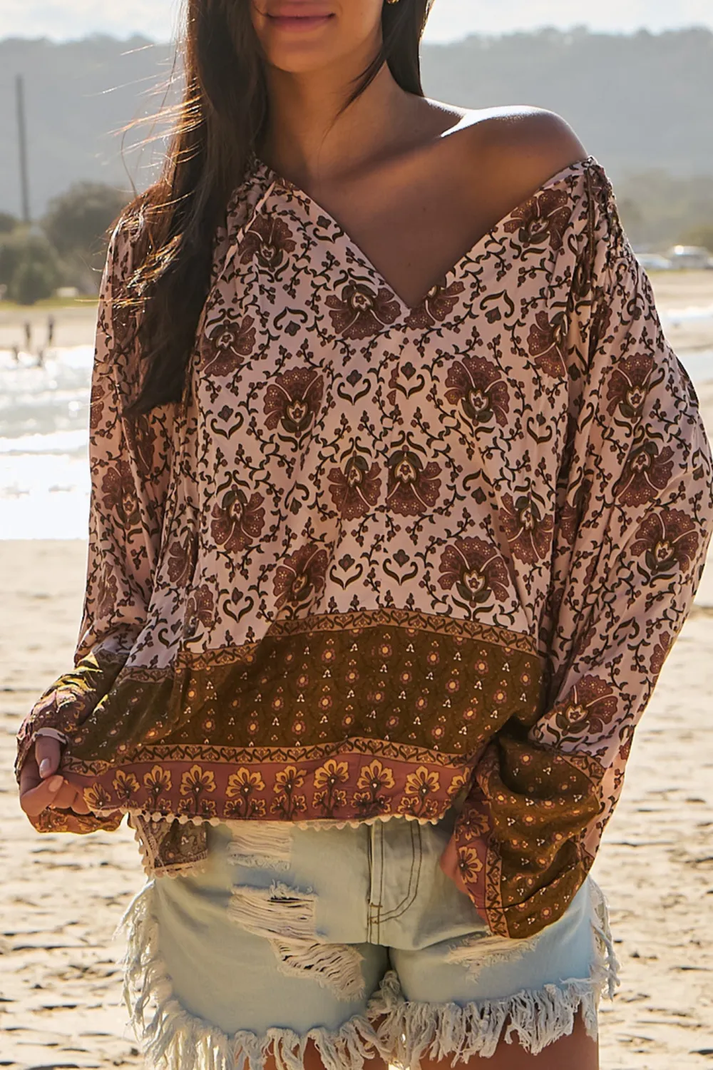Neck Tie With Tassel Detail Blouse