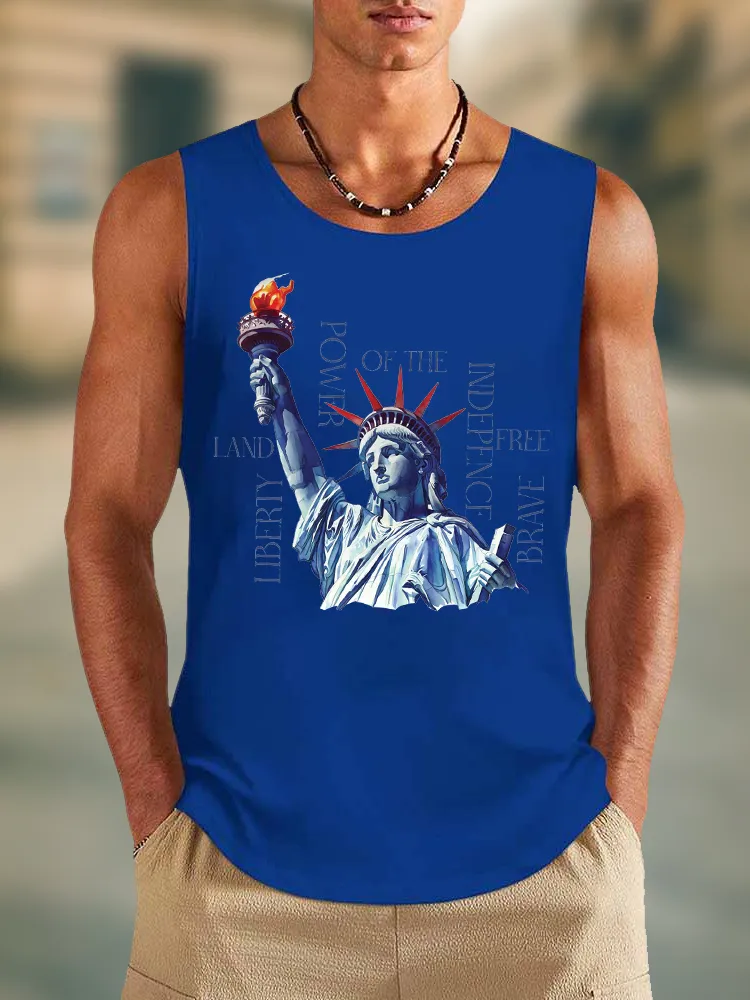 Men'S Power Of The Indepence Round-Necked Sleeveless Vest