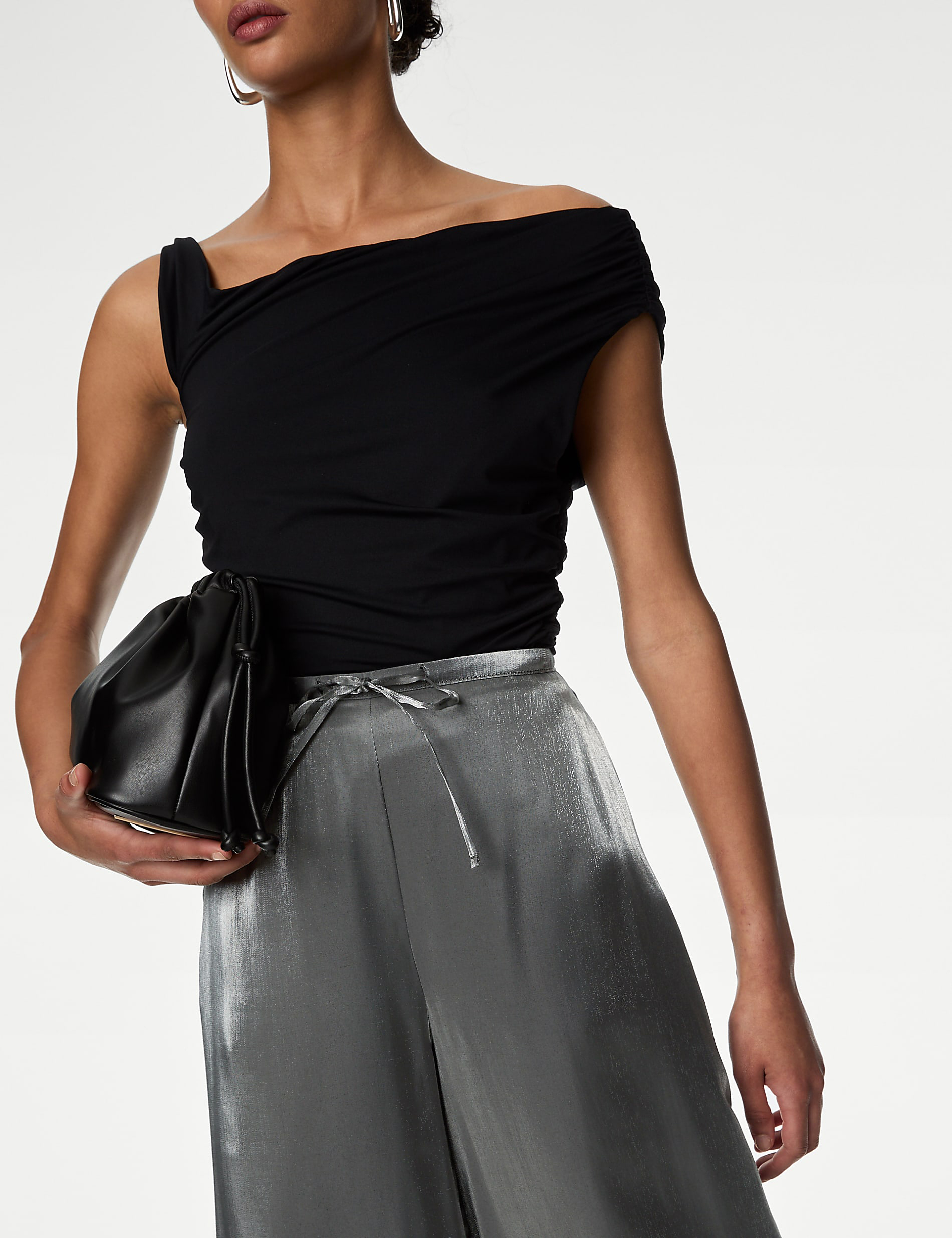 Silver Grey Shiny Pants
