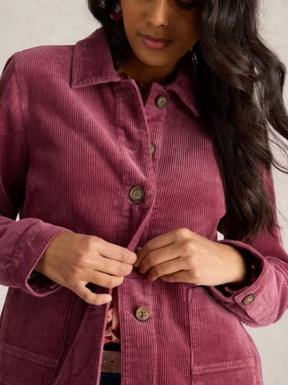 Cord Jacket In Dusty Pink