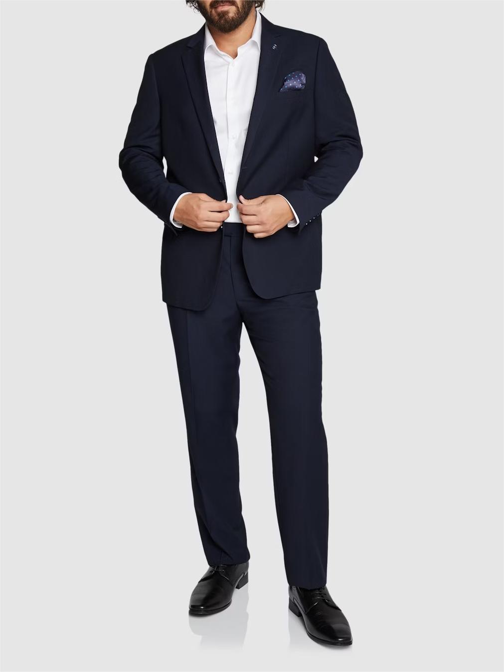 BLUE SLIM FIT SOLID FORMAL BLAZER