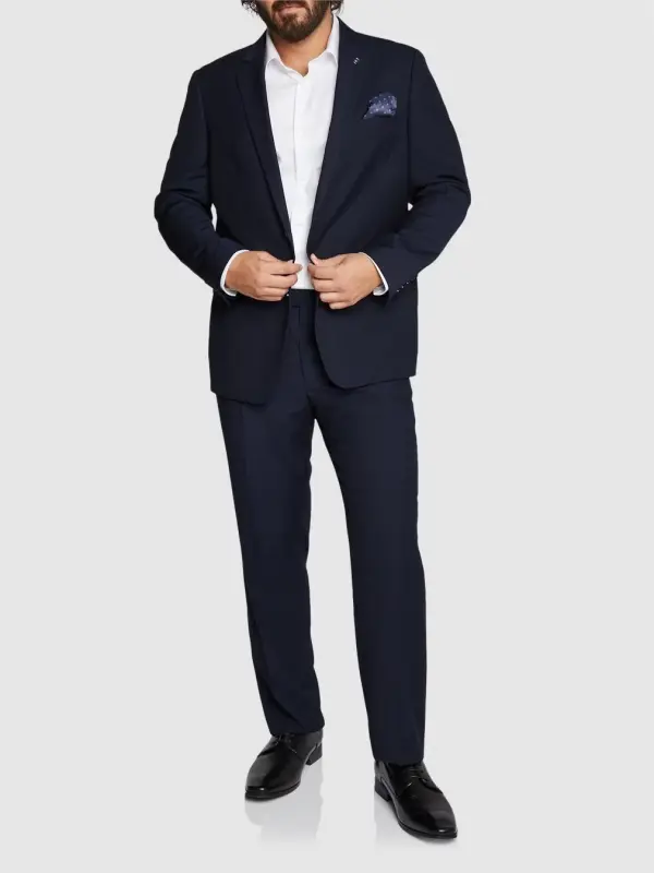 BLUE SLIM FIT SOLID FORMAL BLAZER