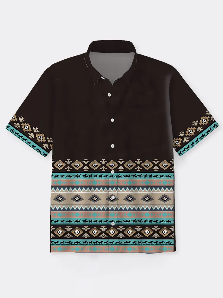 Aztec Pattern Design Button Up Shirt