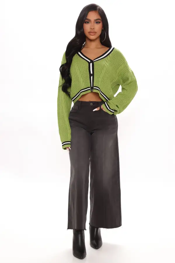 Playing Games Cardigan - Green