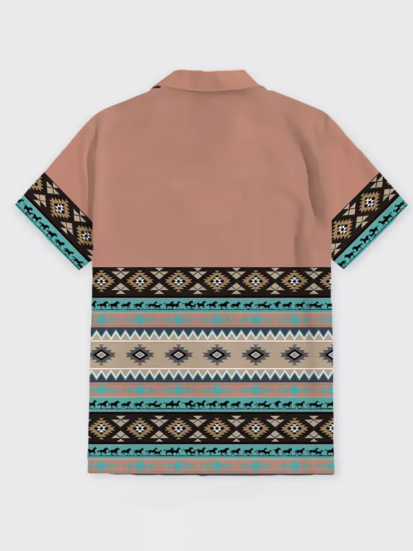 Aztec Pattern Design Button Up Shirt