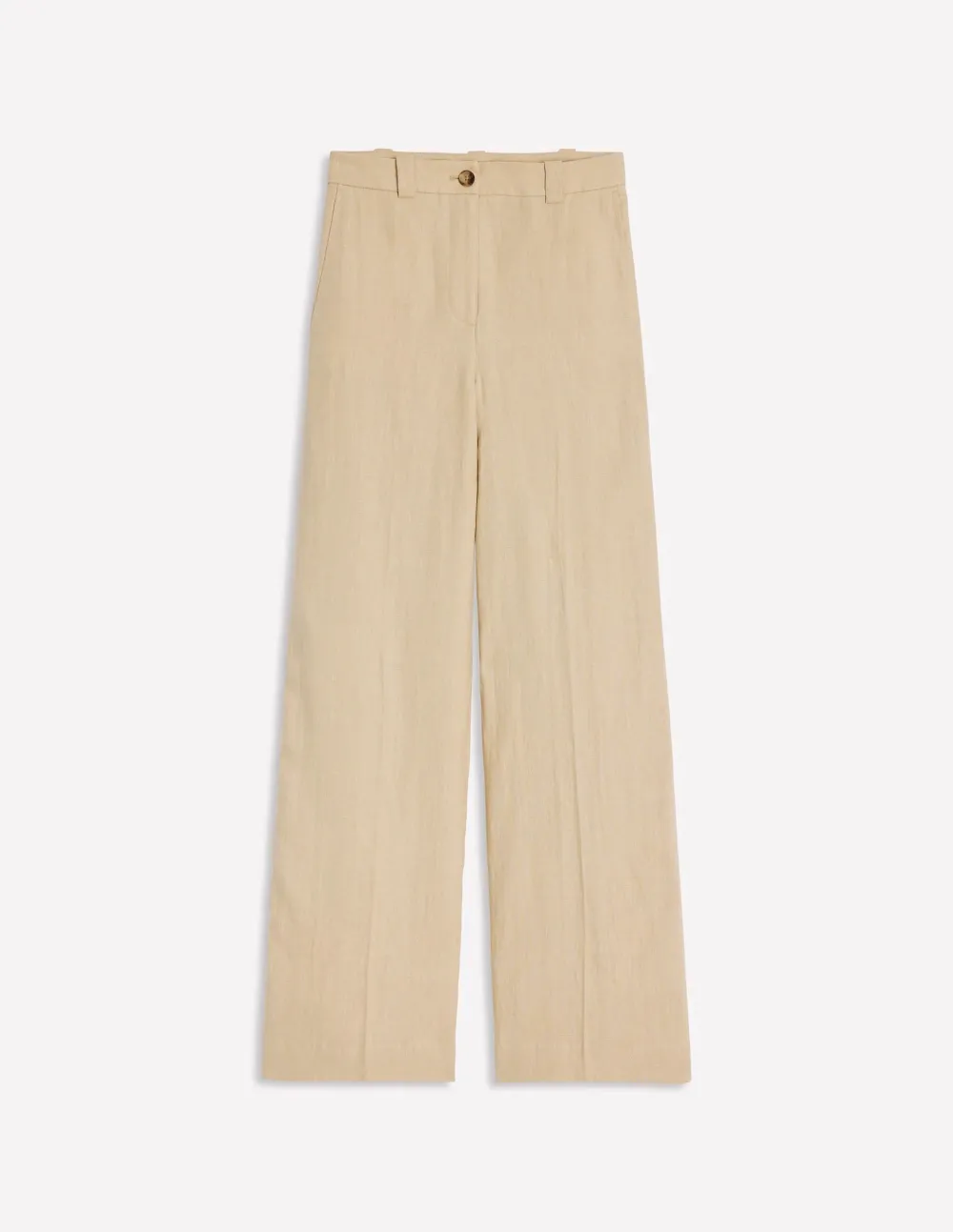 Oatmeal - Colored Wide - Leg Trousers