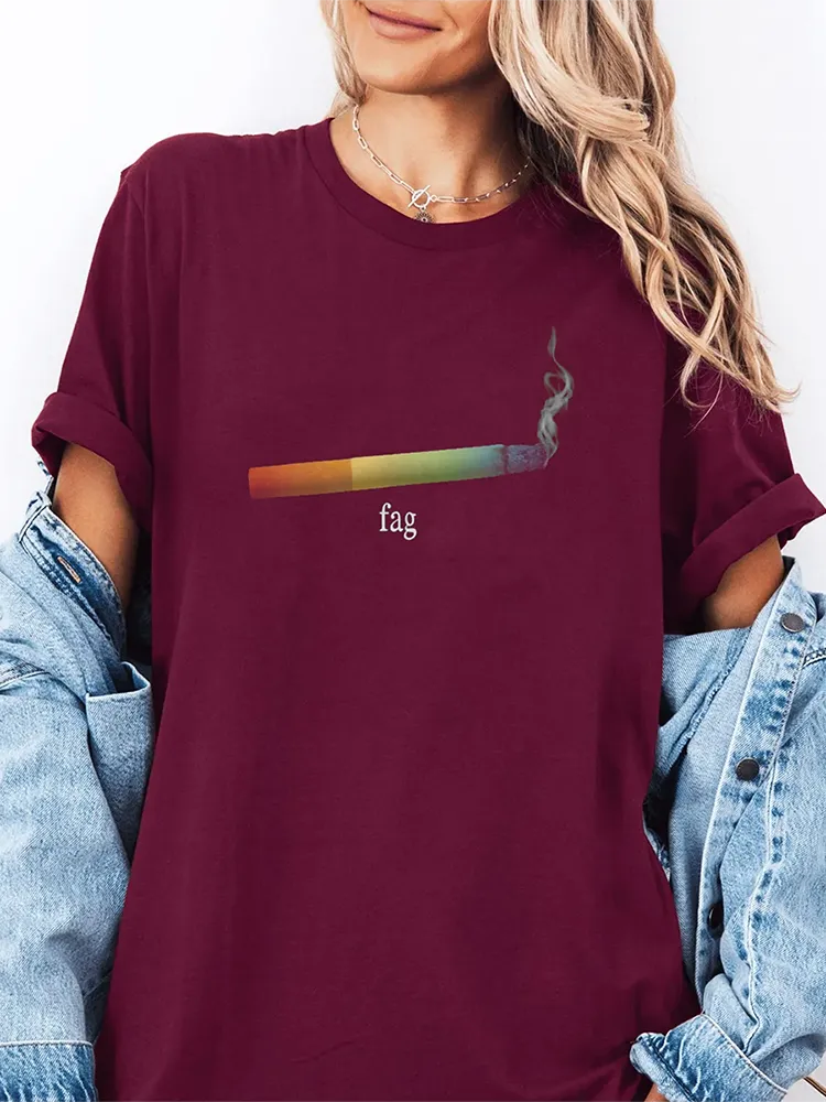 Women'S Fag Short Sleeve Round-Neck T-Shirt