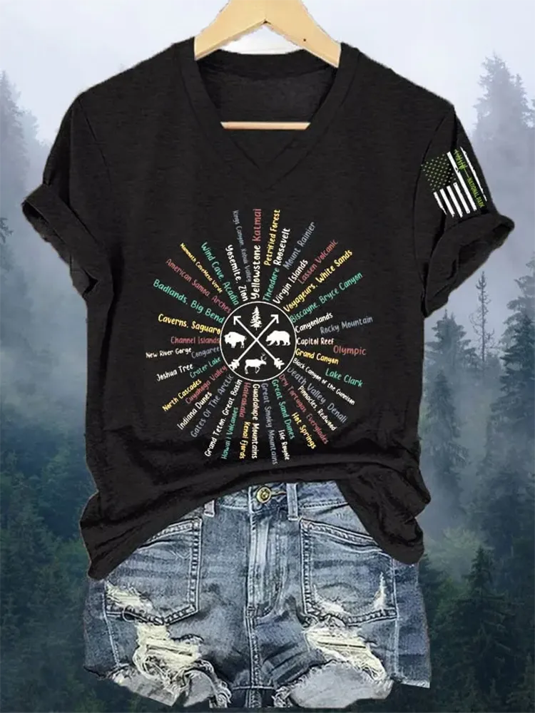 Women'S Vintage National Park Print T-Shirt