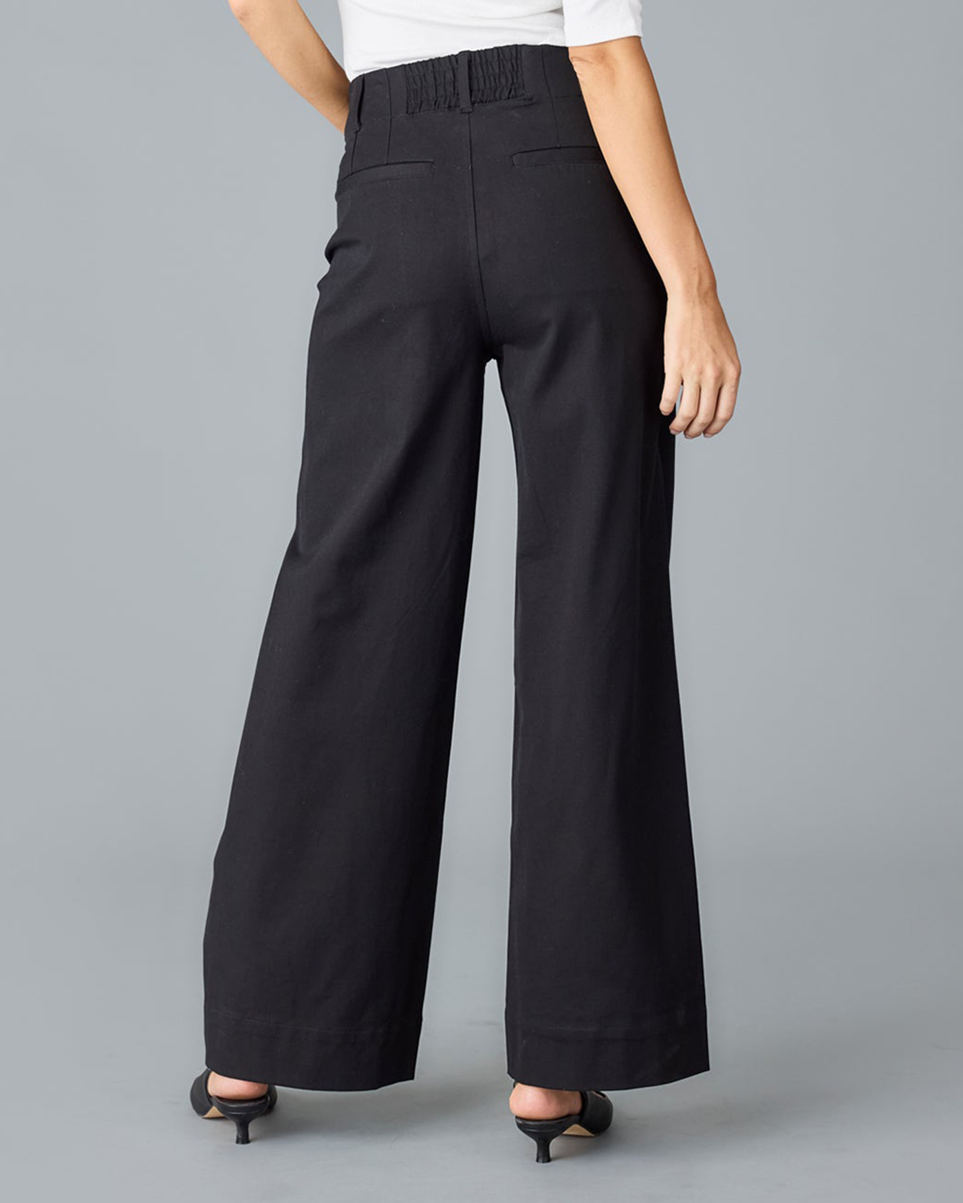 Black High Waisted Wide Leg Trouser