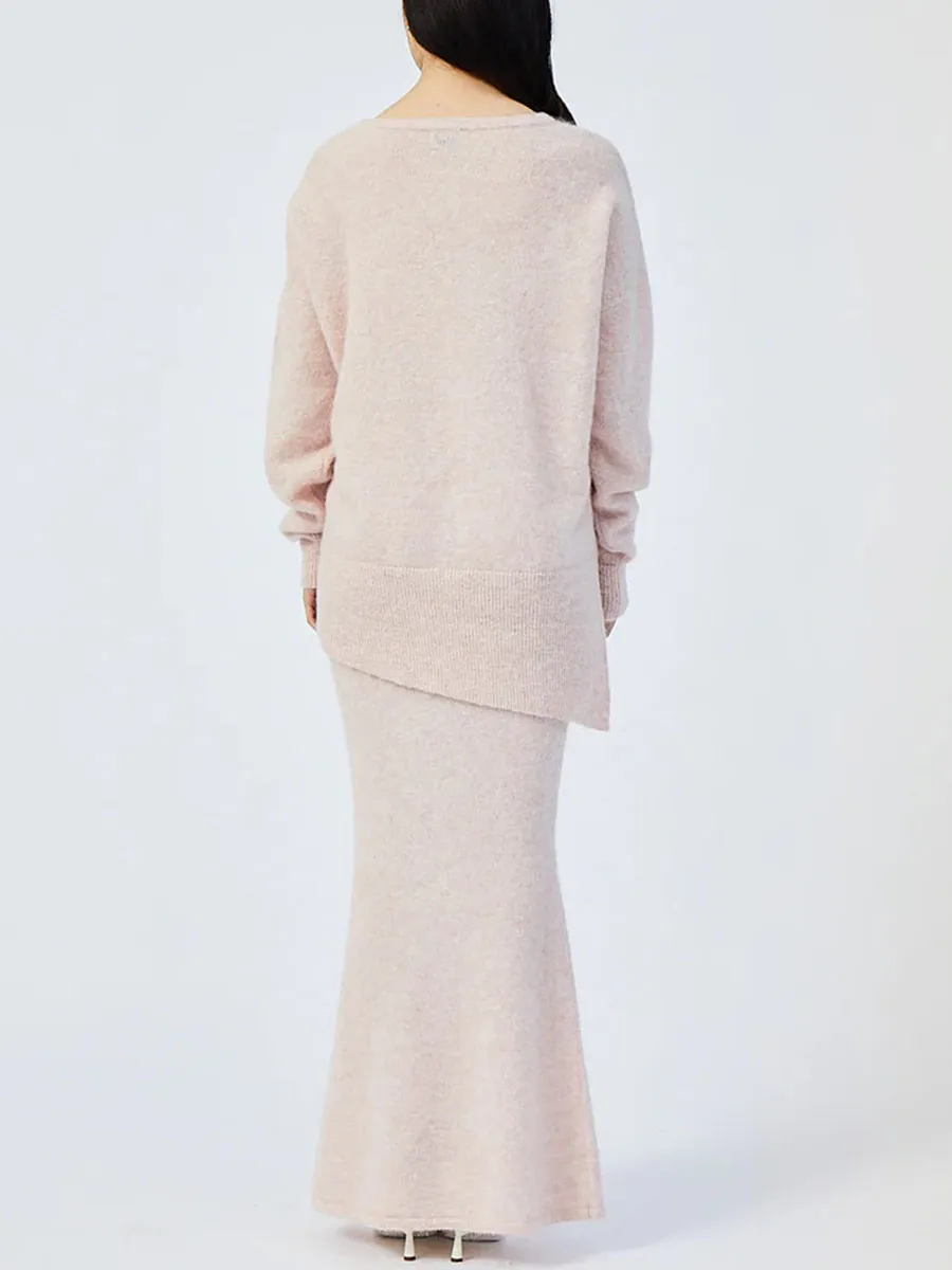 Asymmetrical Hem Soft Knit Jumper
