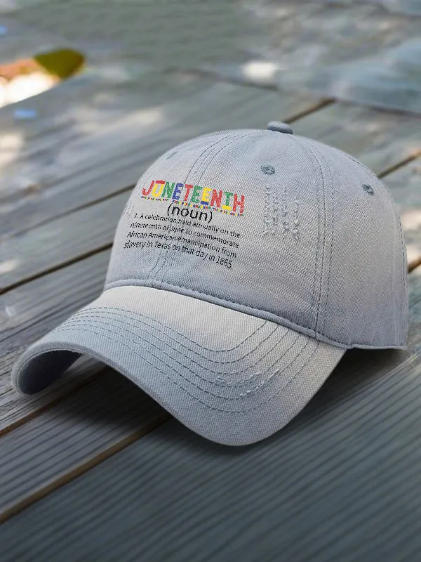 Juneteenth Noun Printed Baseball Cap