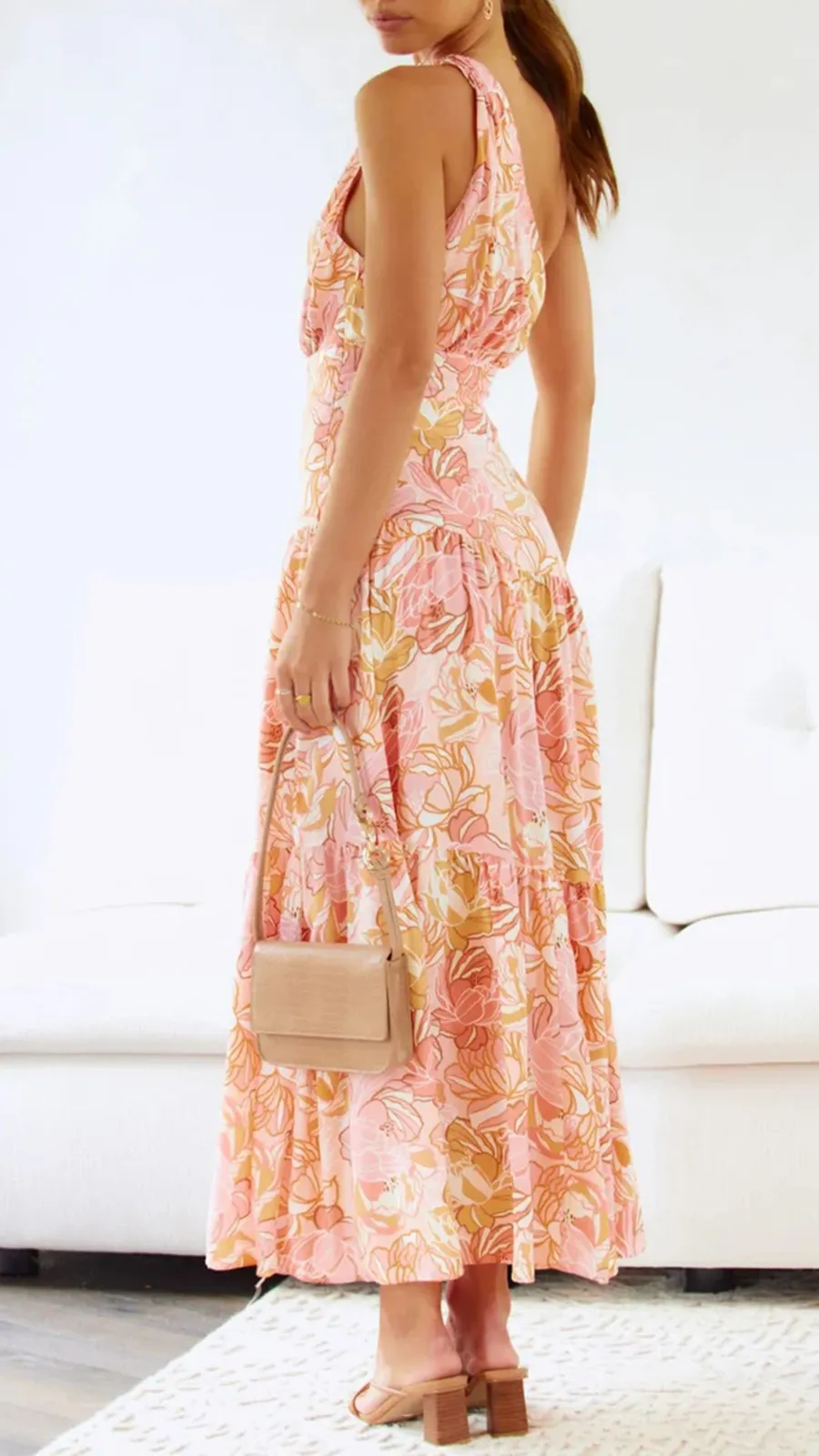 Knot Detail In Shoulder Strap Maxi Dress