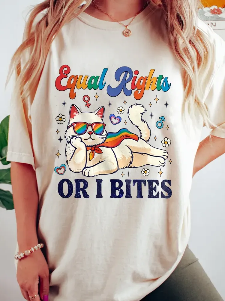 Women'S Equality Right Or I Bites Round-Neck Short Sleeve T-Shirt