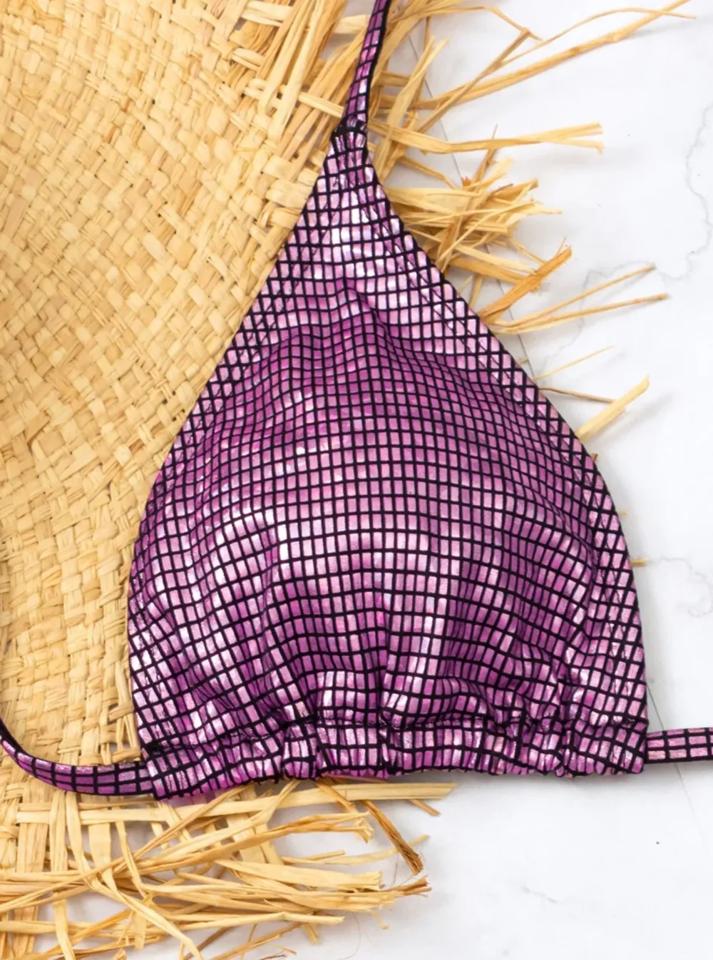 Purple Hanging Three Piece Bikini