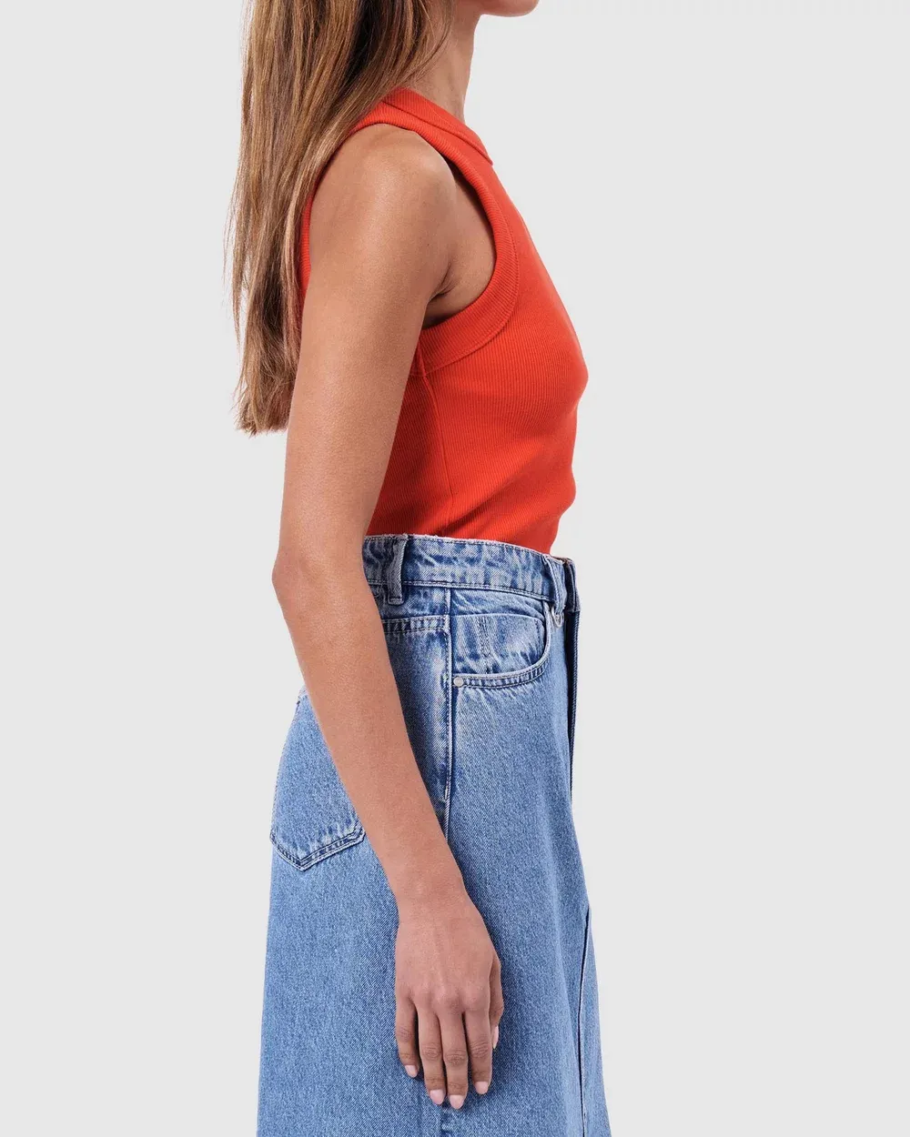 Crew Neck Sleeveless Tank Top
