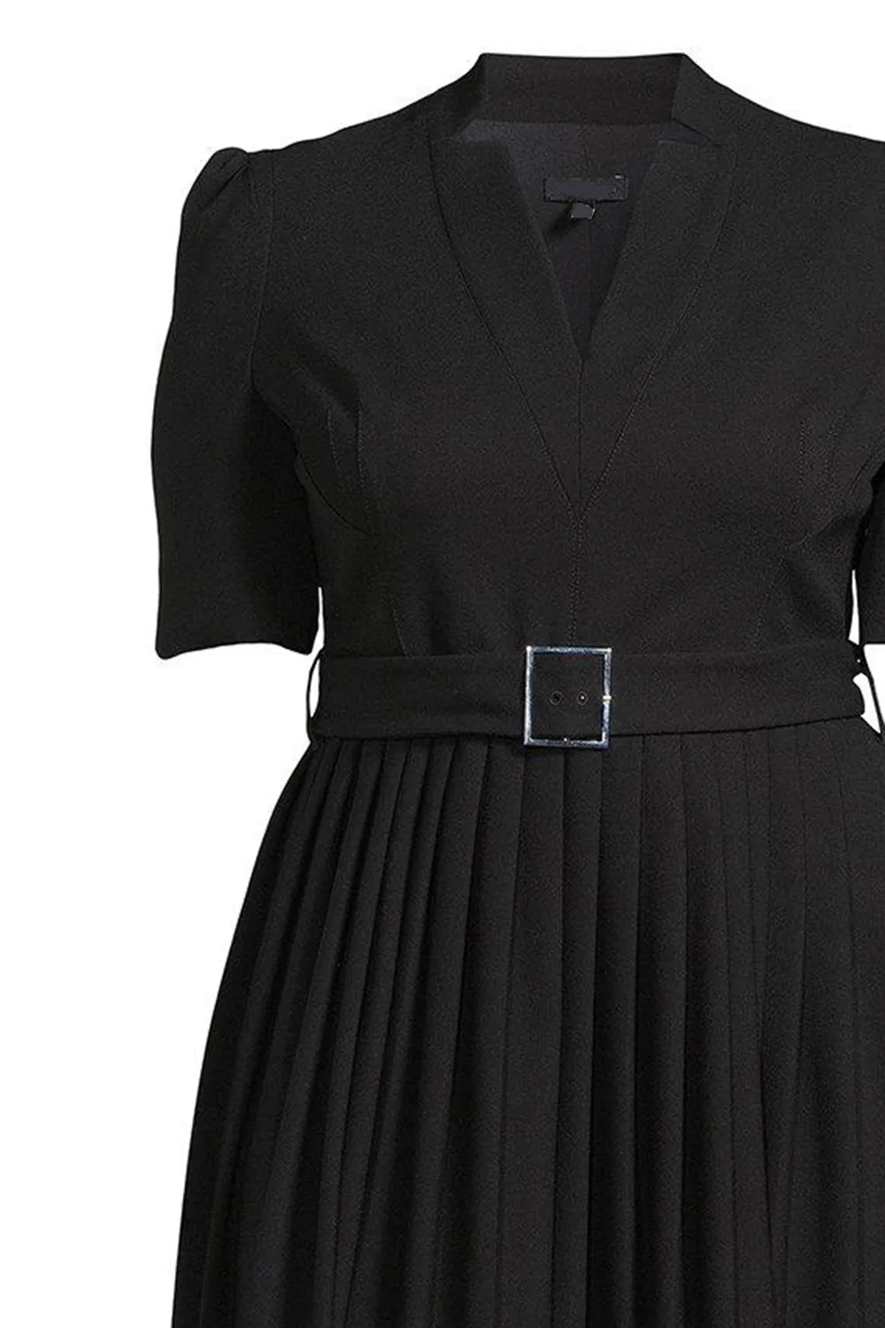 Plus Size Structured Crepe Pleat Dress