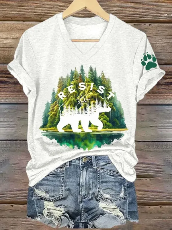 Women'S National Parks Explore, Protect, Preserve Print V-Neck T-Shirt