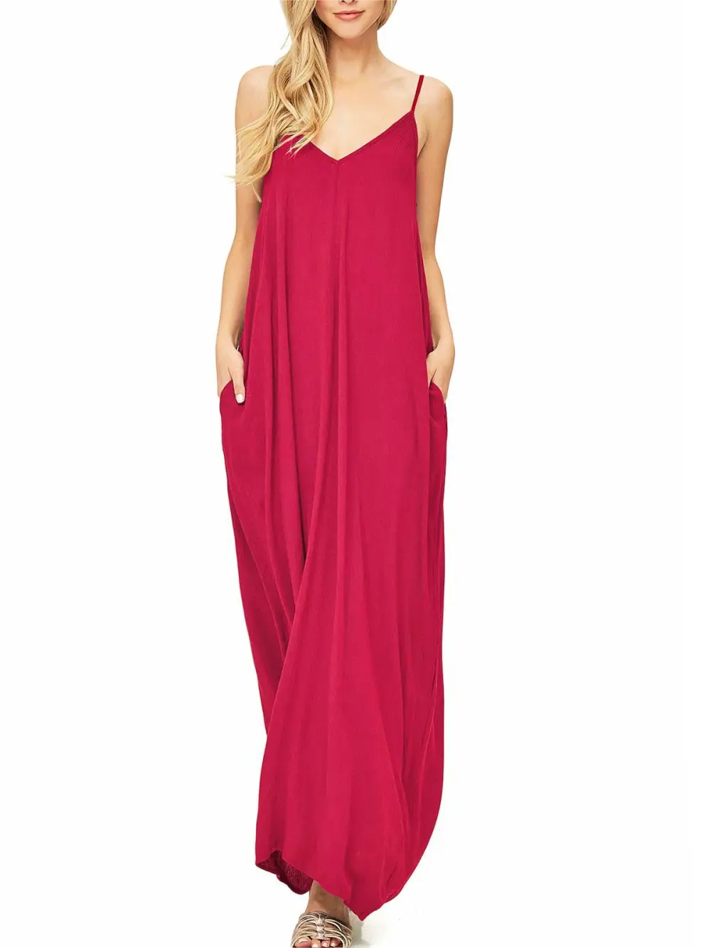 Red Sleeveless Maxi Dress