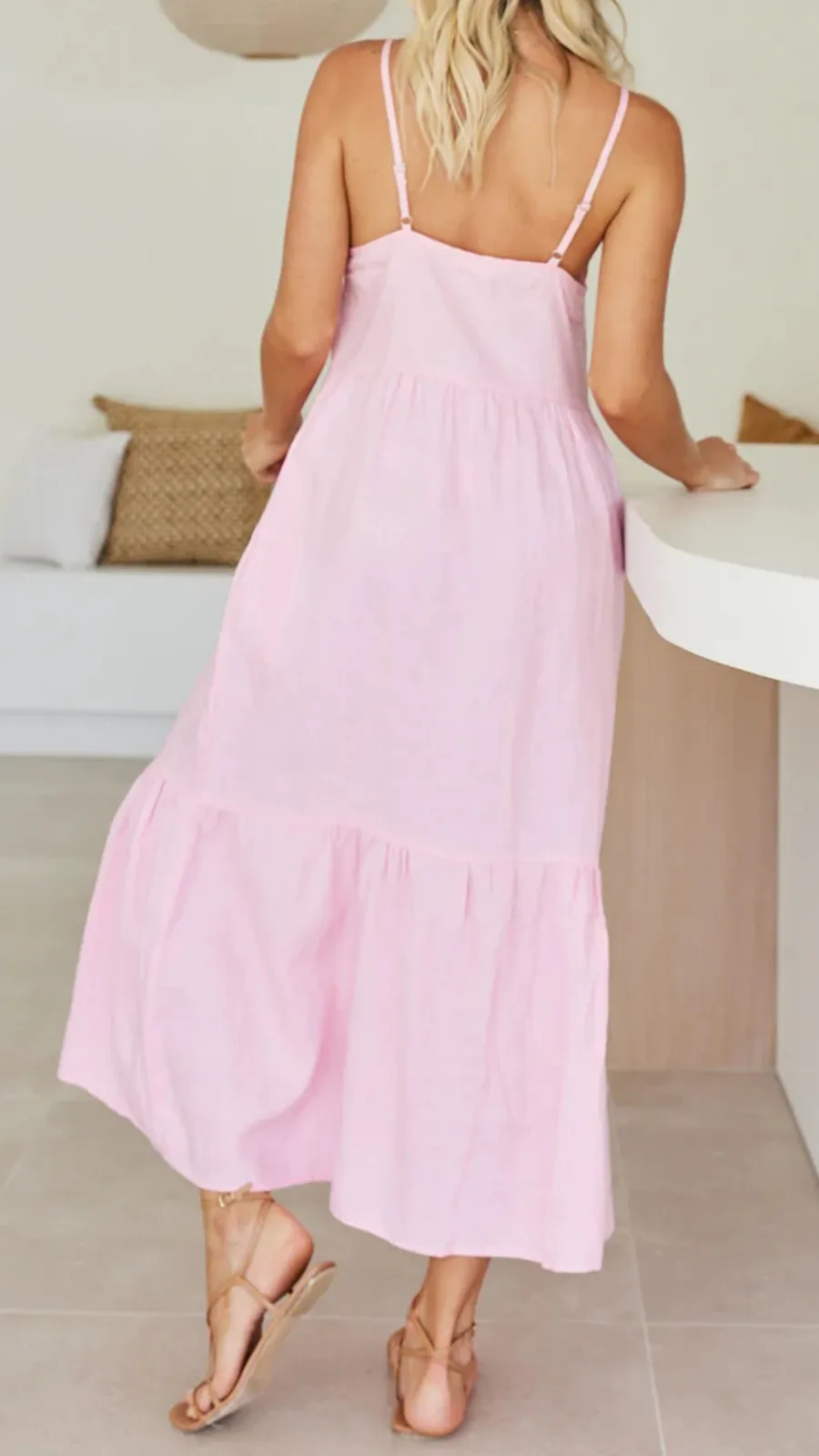 Loose Fluffy Long Suspender Maxi Dress