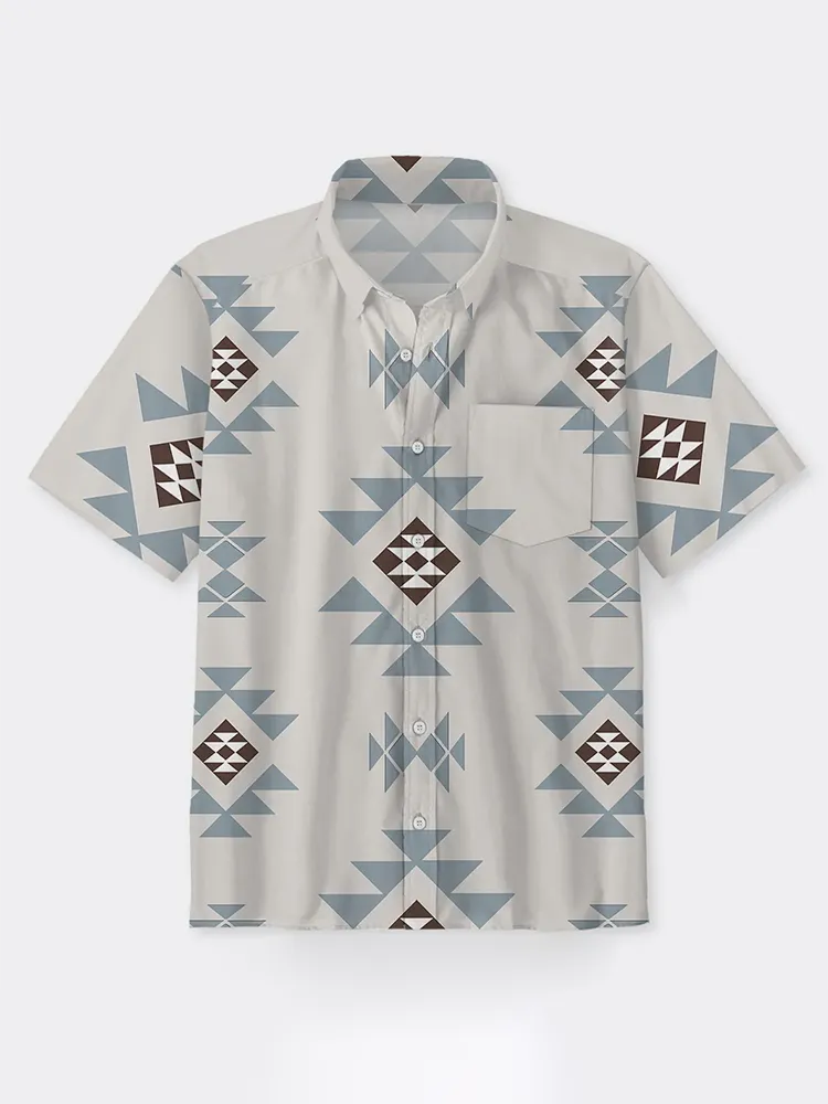 Aztec Pattern Design Button Up Shirt