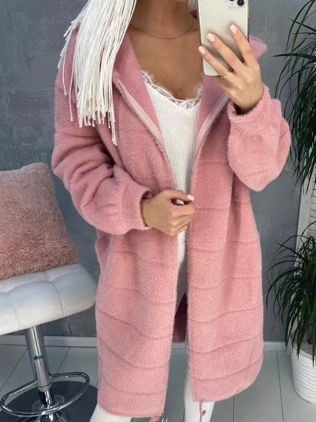 Casual Plain Teddy Jacket