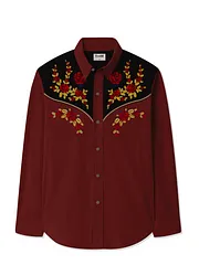 Men's Retro Western Floral Long Sleeves Shirt