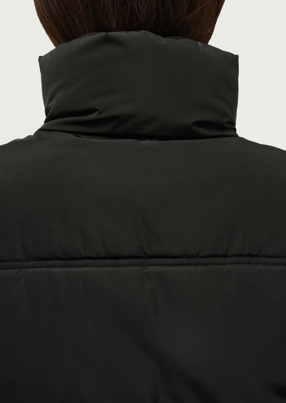 Black Puffer Stand Collar Jacket